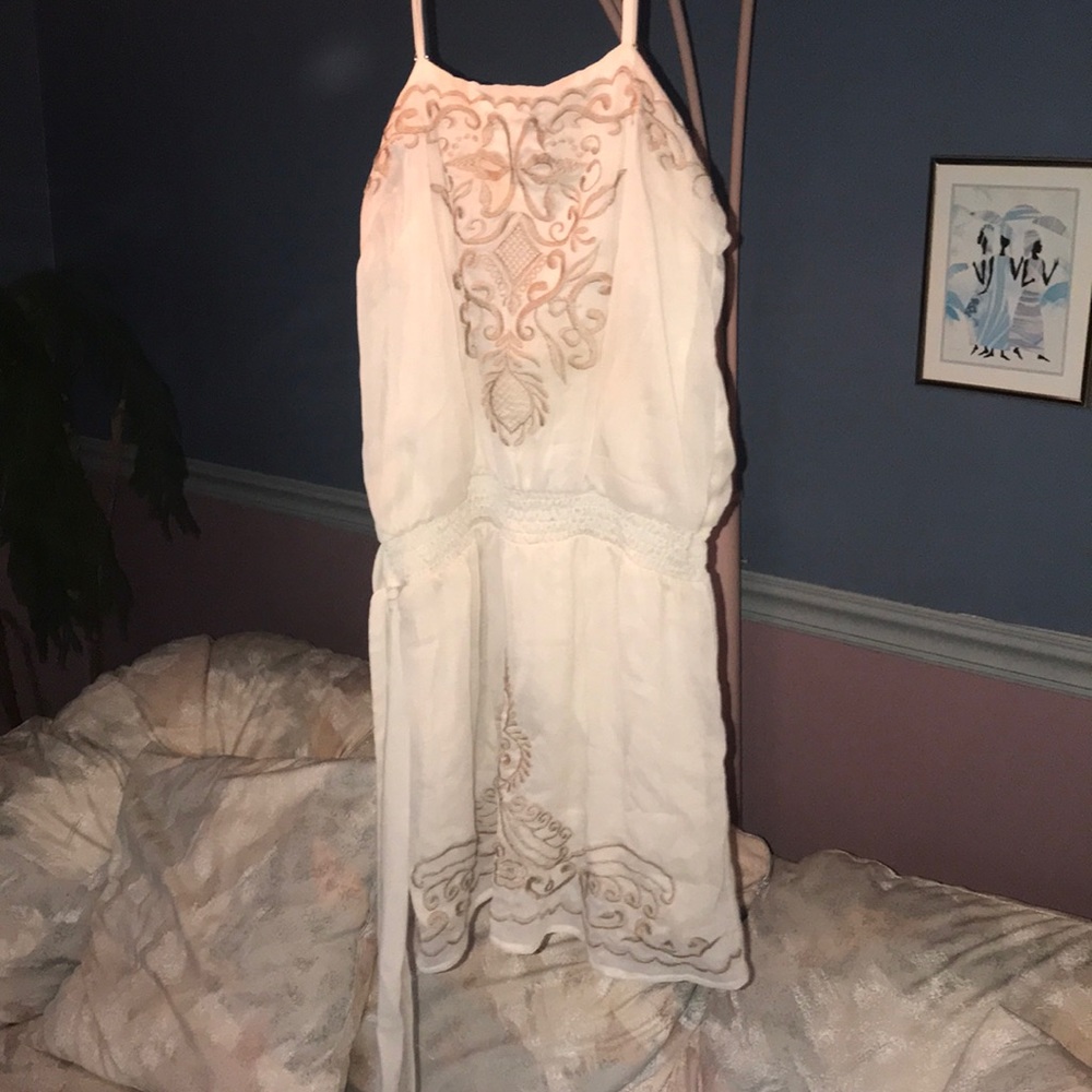 White/Cream and Gold Forever21 Spring Dress